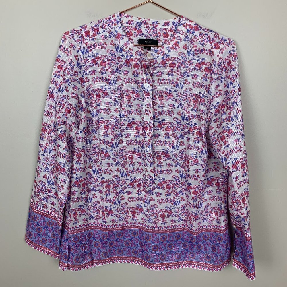 J. Crew Popover Lightweight Floral Top - Size Small